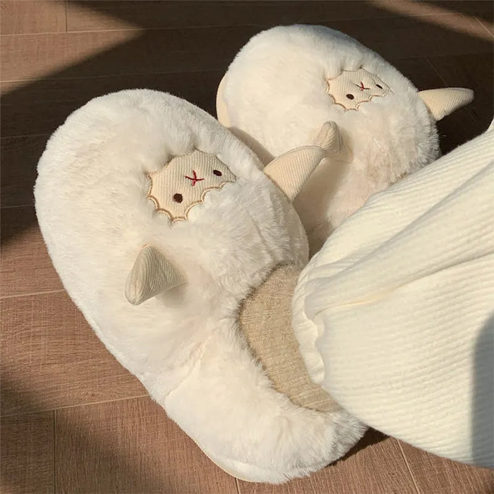 Cute Sheep Plush Slippers