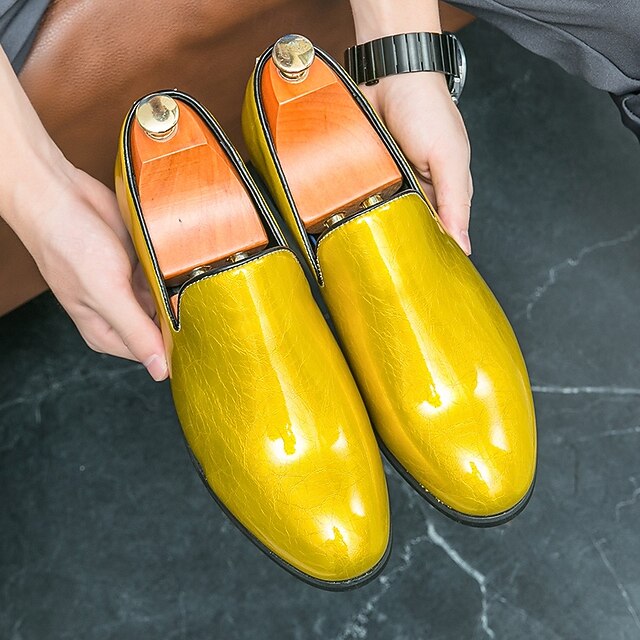 Slip-On Metallic Shiny – Men's Loafers Gold Fashionable