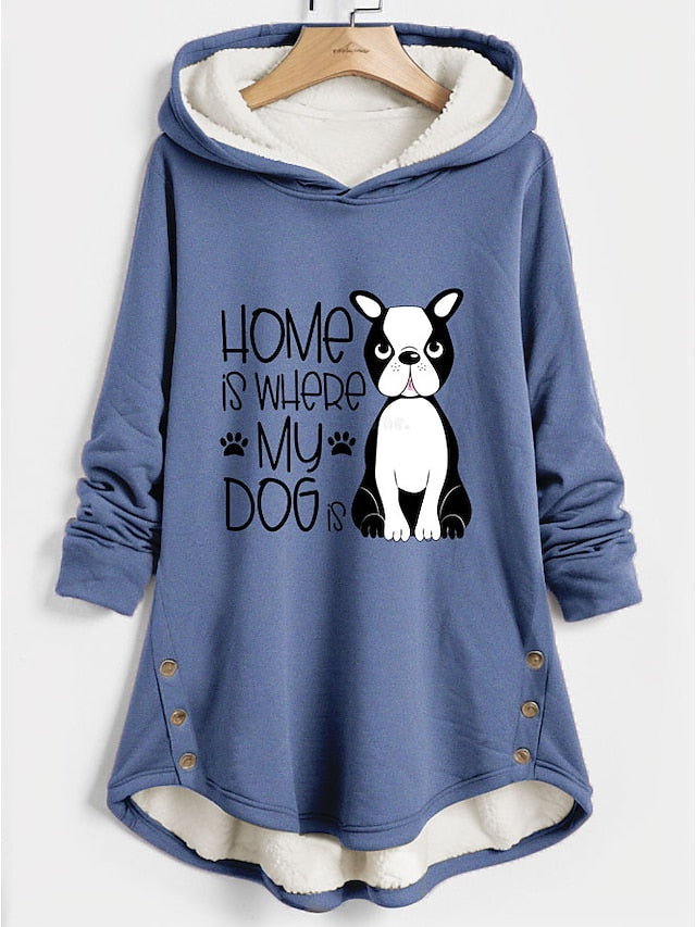 Women's Hoodie Sweatshirt Pullover Fleece Lined Warm