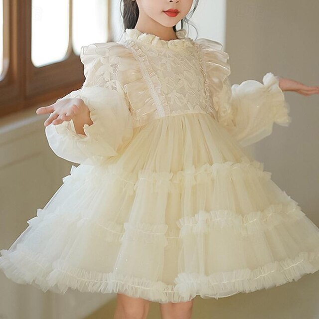 Solid Flower Girls' Kids Dress Party Girl Long Color