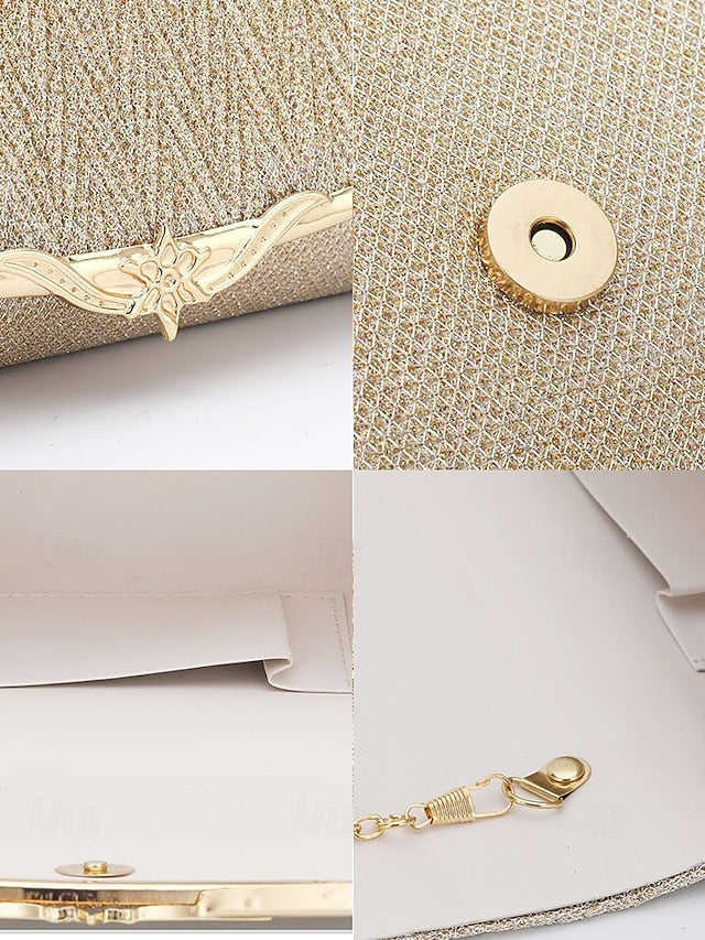 - Party Glitter Elegant Evening Gold Women's Clutch Handbag