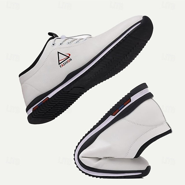 Sneakers White Lace-Up Men's Sports – and Black Trendy