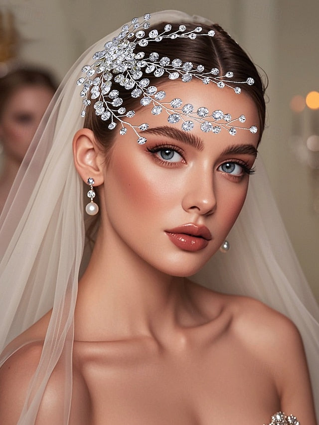 Elegant Hair Bridal Rhinestone Accessory and Crystal Flower –