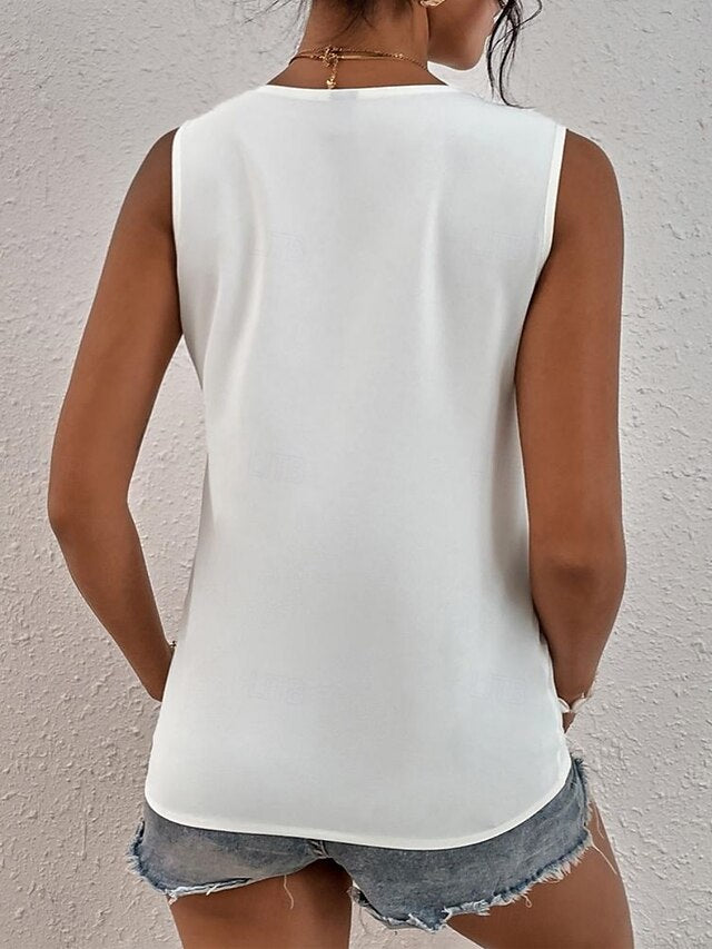 Women's Camp Collar Shirt Ruched Patchwork Solid Color