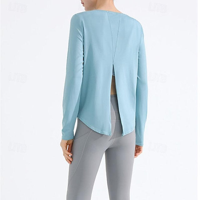 Women's Yoga Top Crew Neck Quick Dry Lightweight Breathable