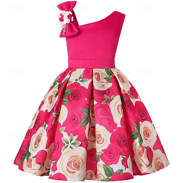 Girls' Easter Dress 3D Summer Sleeveless Flower Party