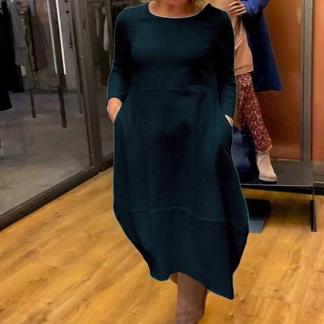 Women's Midi Dress Hoodie Dress Casual Dress Elegant