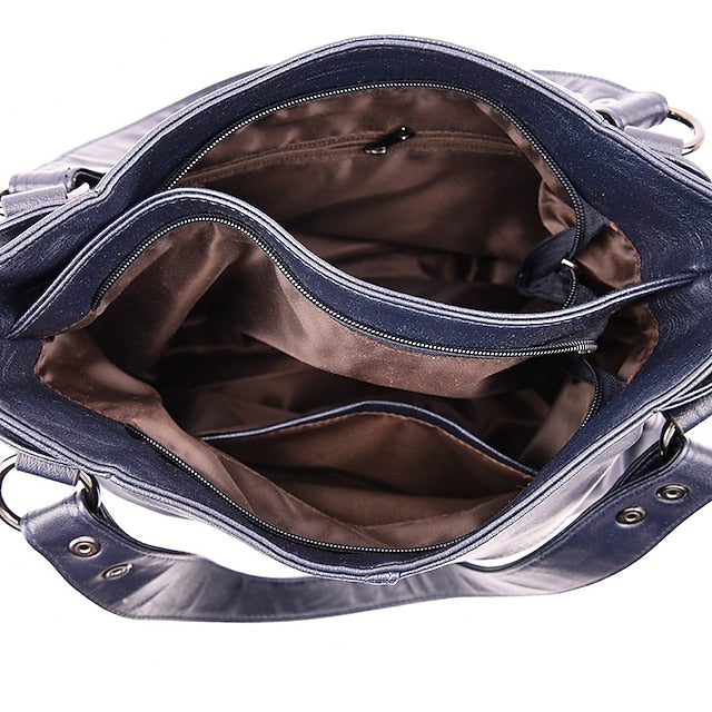 Large Shoulder – Leather Burgundy Faux Bag Women's