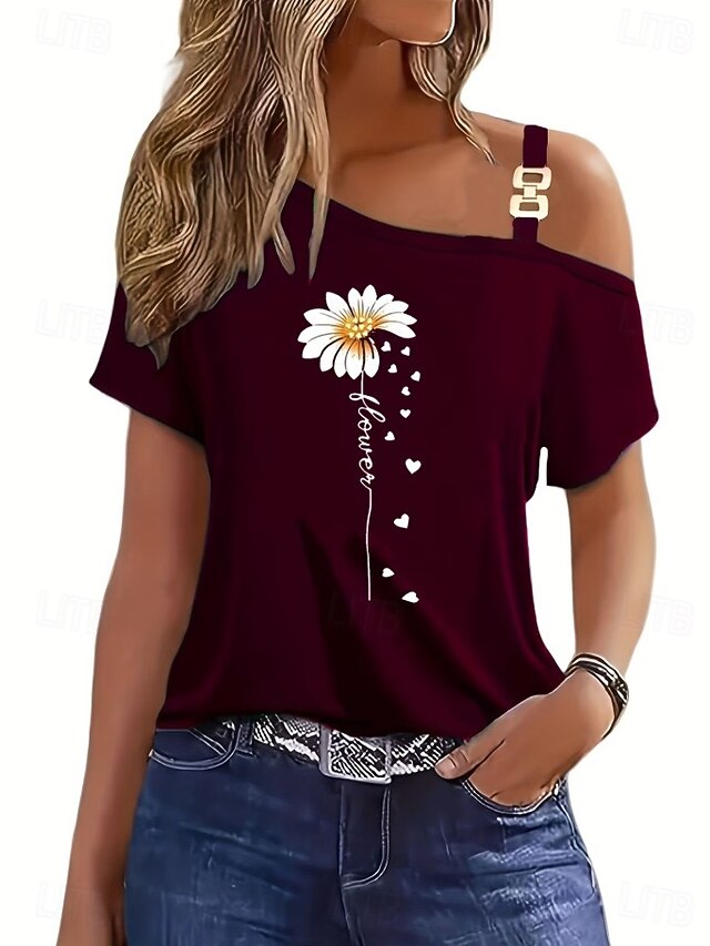 Women's T Shirt Tee Top Print Floral Graphic Plants Vintage