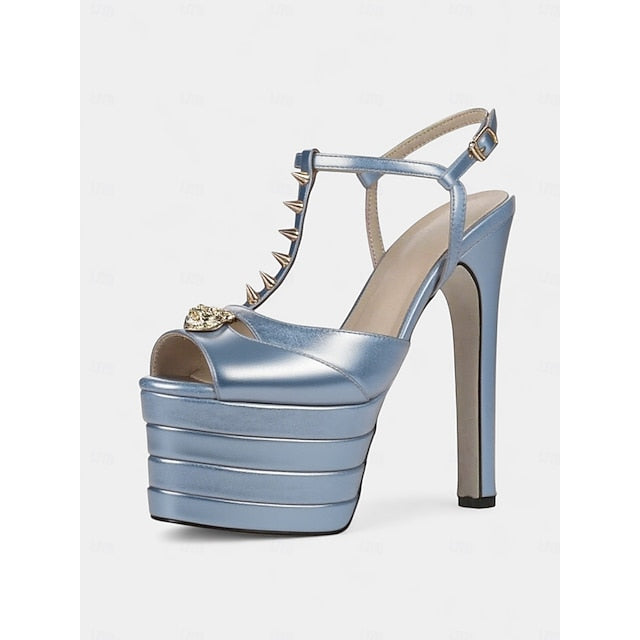 Silver Edgy and Heels High Platform Gold Women's - Metallic