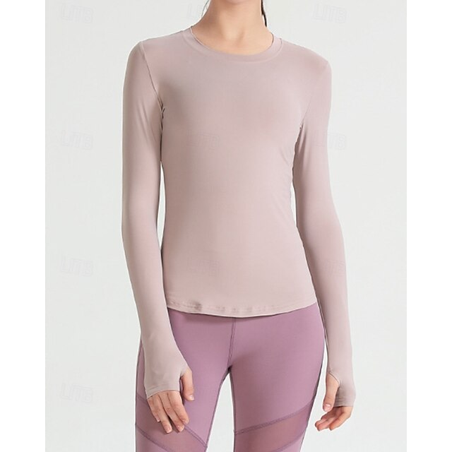 Women's Solid Colored Tennis Top Long Sleeve Breathable