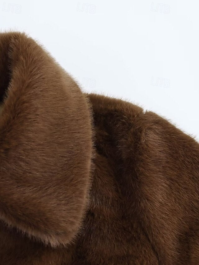 Fur Comfortable Warm Buttons Teddy Women's Faux Coat