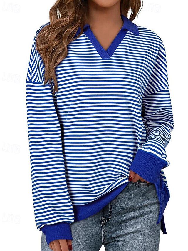 Women's T Shirt Tee Top Striped Fashion Stylish Classic