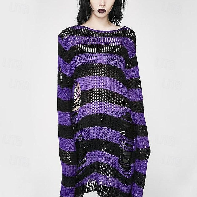 Punk & Gothic Y2K Rib Knit Knitted Cardigans Sweaters Fancy