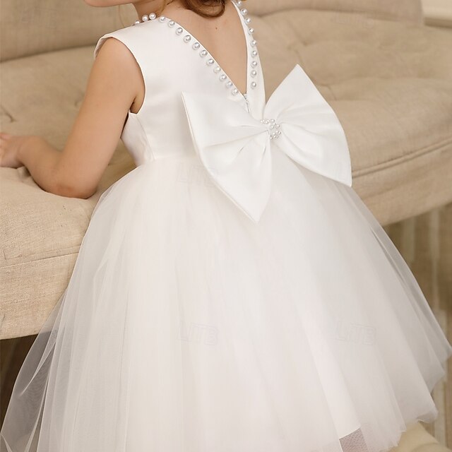 Kids Sleeveless Party Dress Wedding Girls' Color Solid
