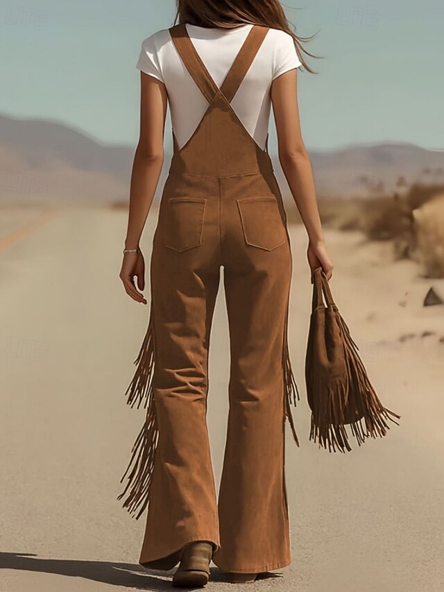 Women's Cargo Pants Wide Leg Bib Tights Overalls Fashion