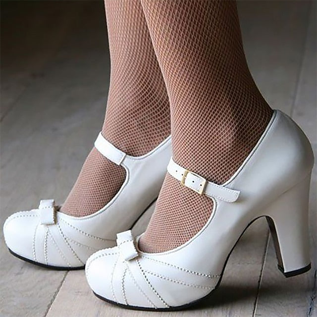 Jane Detail Black Red with Mary Heels Suede Women's and Bow