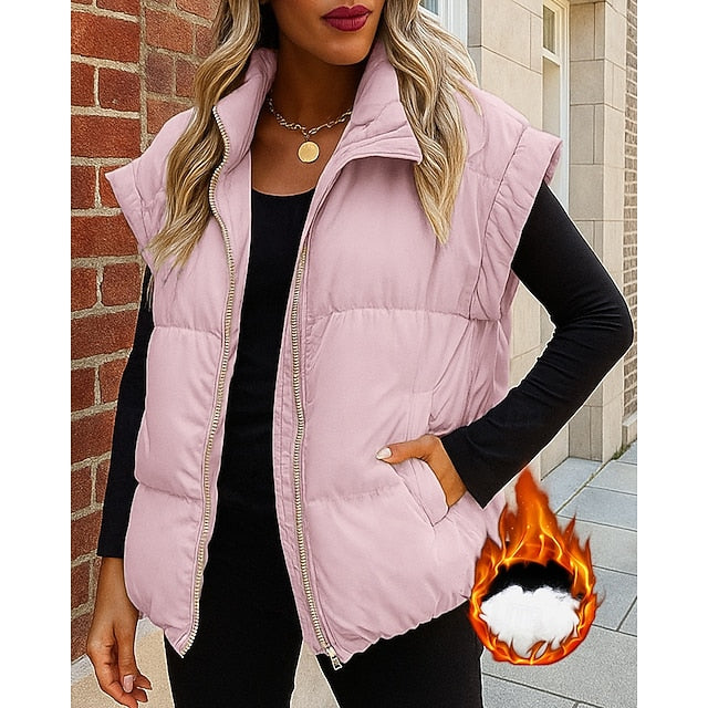 Women's Winter Coat Fleece Vest Winter Vest Lounge Top with