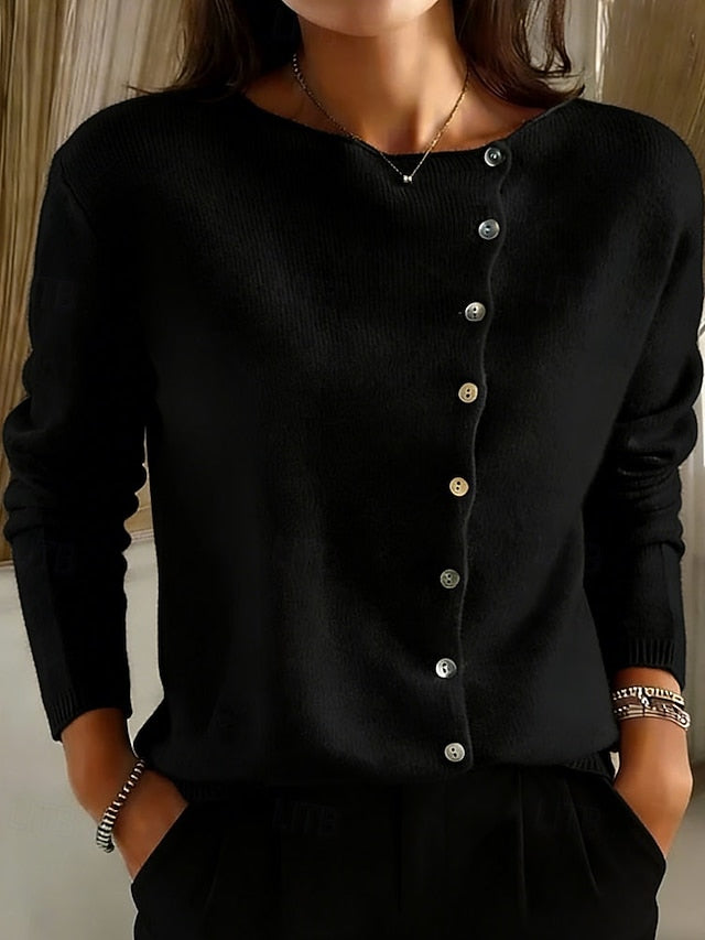 Women's Sweater Cardigan Elegant Streetwear Casual Solid