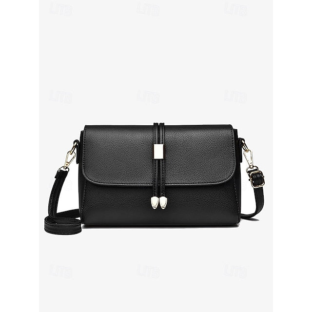 Bags in Leather Crossbody Burgundy Black and Faux Women's