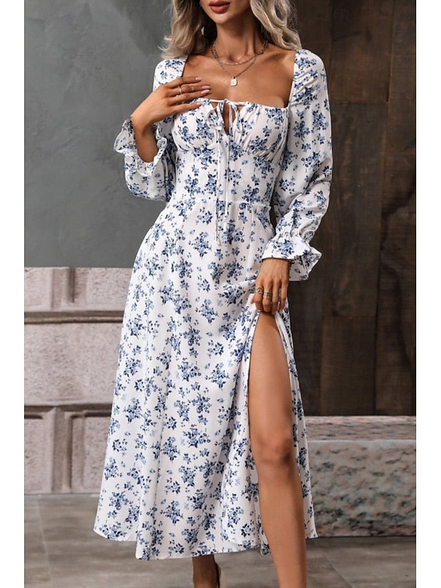 Women's Midi Dress Graduation Dress Floral Dress Fashion