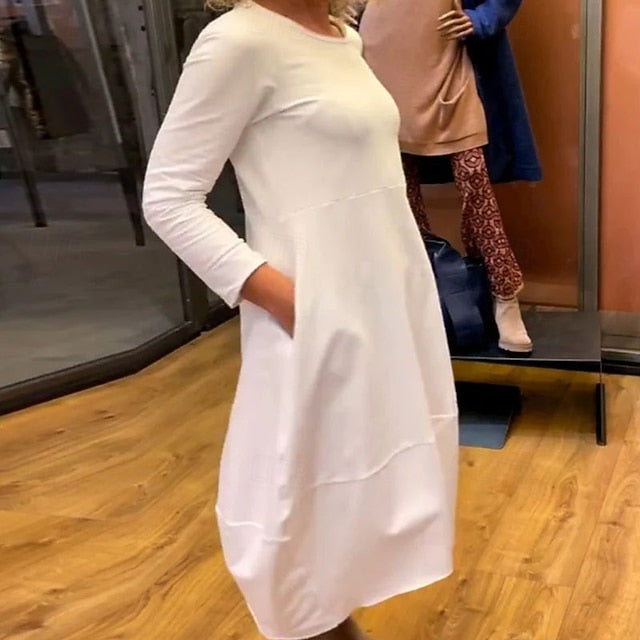 Women's Midi Dress Hoodie Dress Casual Dress Elegant