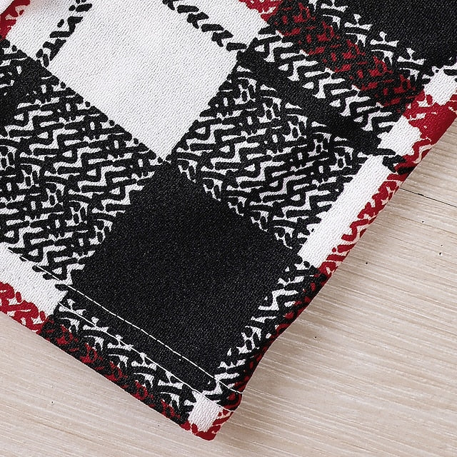 Dress Color Girls' Block Pieces 2 Kids Suits Set Long