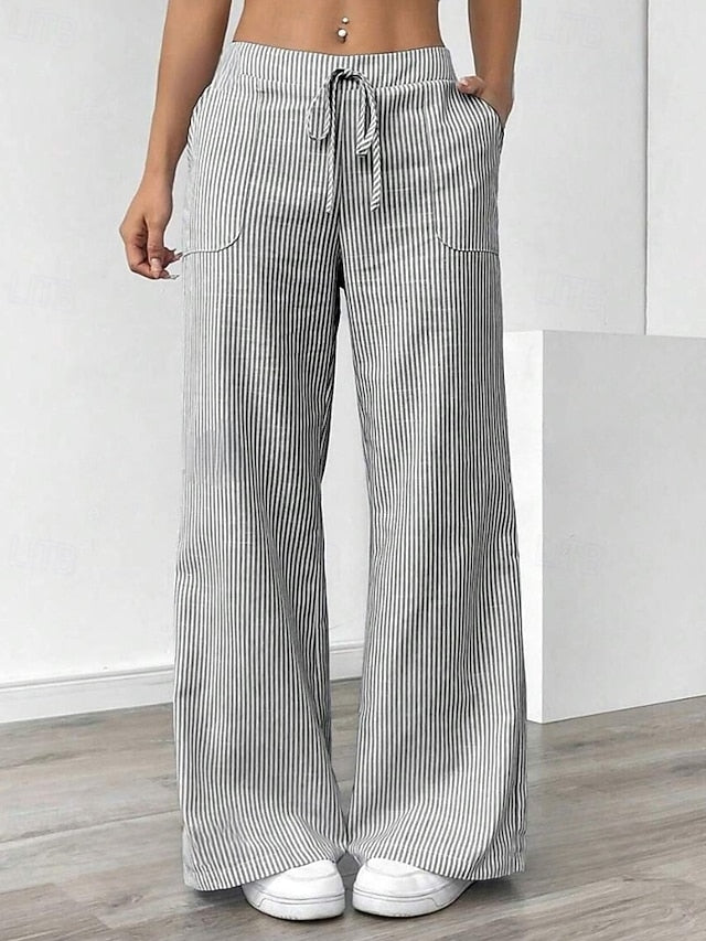 Women's Wide Leg Slacks Streetwear Casual Full Length