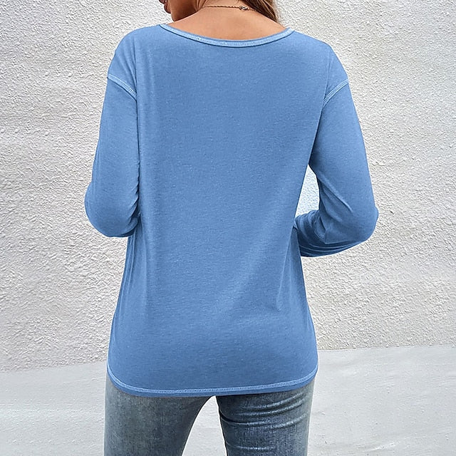 Women's Blouse Buttons Plain Tropical Stylish Casual Long
