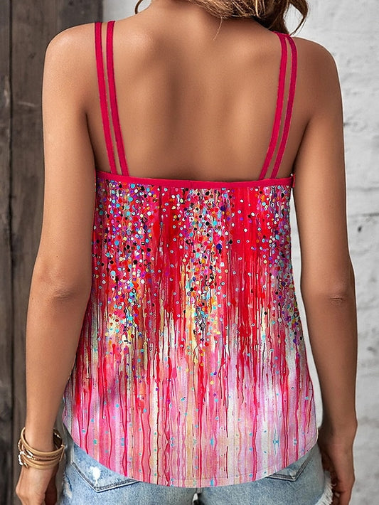Women's Camisole Tank Top Print Ombre Floral Graphic
