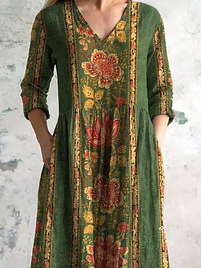 Women's Midi Dress Sundress A Line Dress Vacation Casual