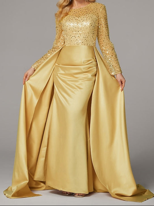 Gown Mermaid Elegant Floor Masquerade Evening Carnival Dress