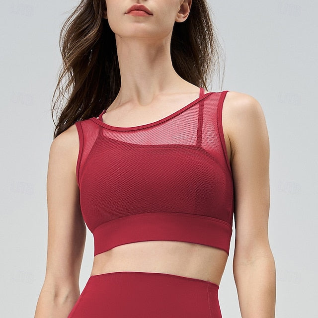 Women's Strap Tank Padded Bra Padded Tank Top Crew Neck