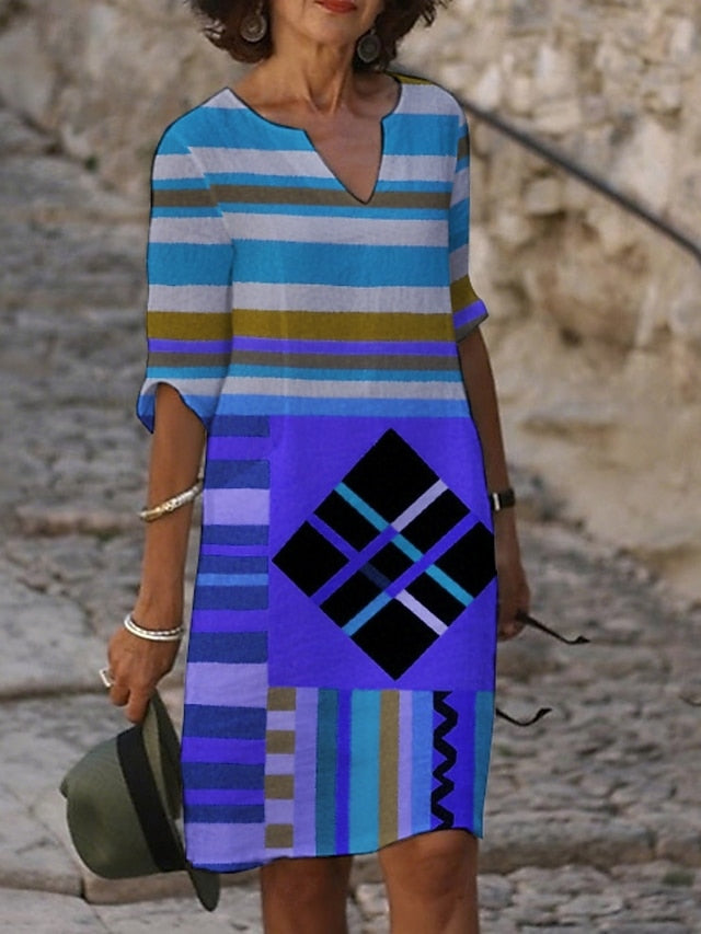 Women's Midi Dress Casual Dress Print Dress Vintage Daily