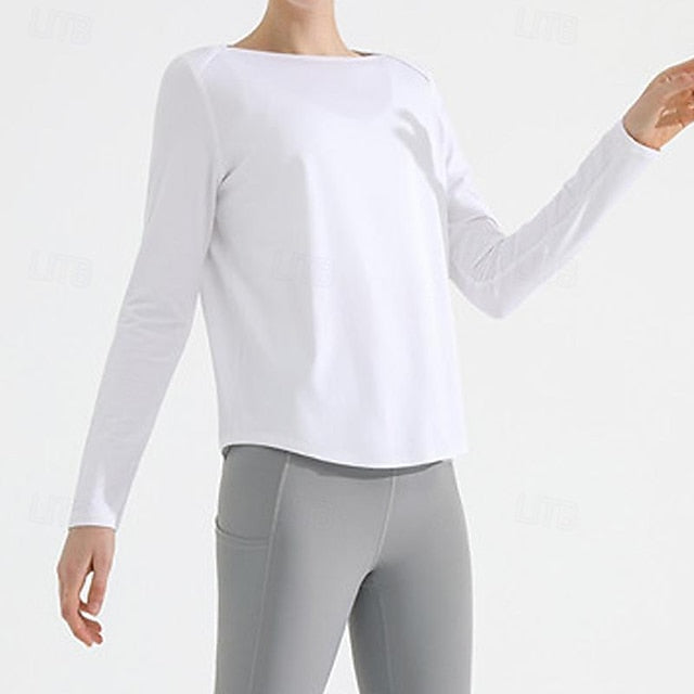 Women's Yoga Top Crew Neck Quick Dry Lightweight Breathable