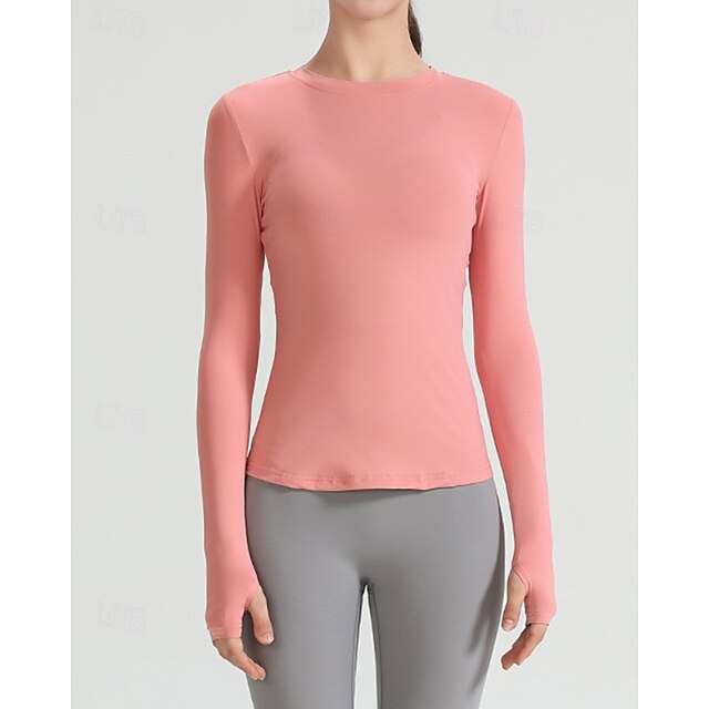 Women's Solid Colored Tennis Top Long Sleeve Breathable