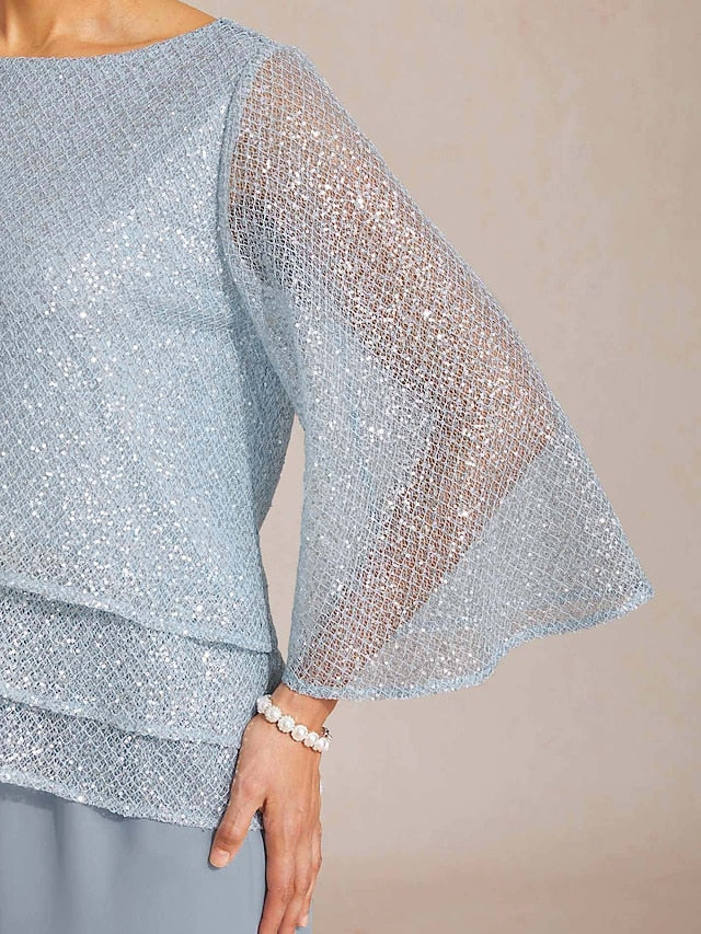 Women's Blouse Lace Tops Sequins Patchwork Illusion Solid