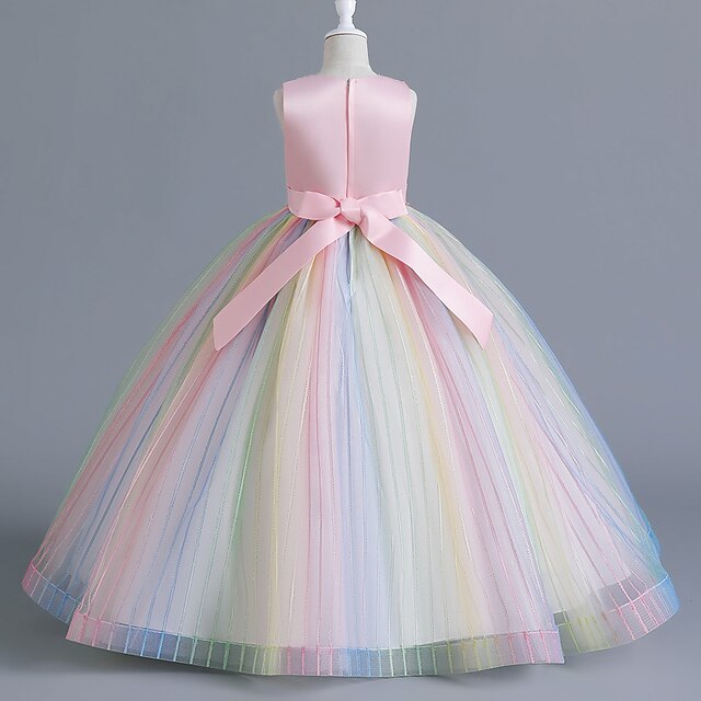 Dress Girl Flower Girls' Party Floral Sleeveless Kids