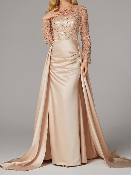 Gown Mermaid Elegant Floor Masquerade Evening Carnival Dress