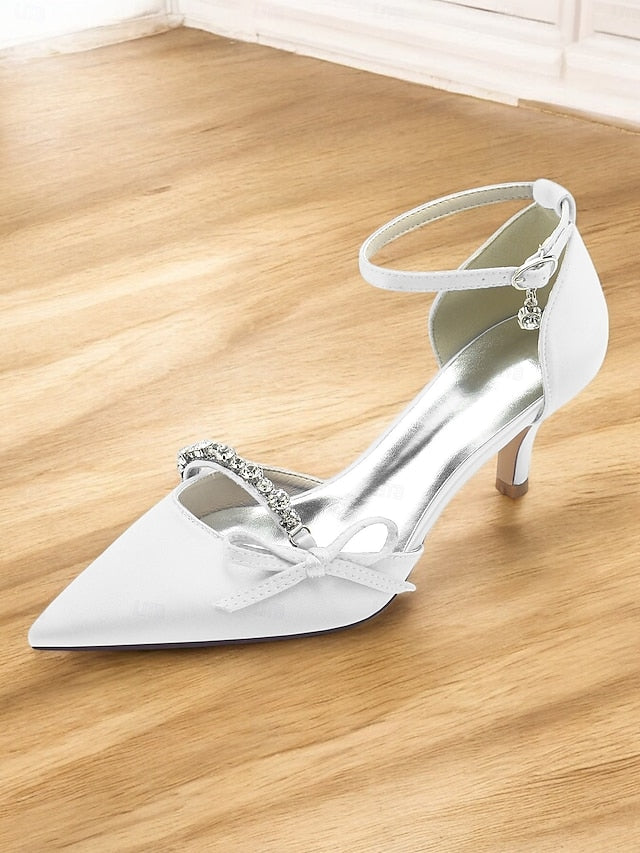 – Heel Wedding Elegant Shoes Women Kitten for Pointed-Toe