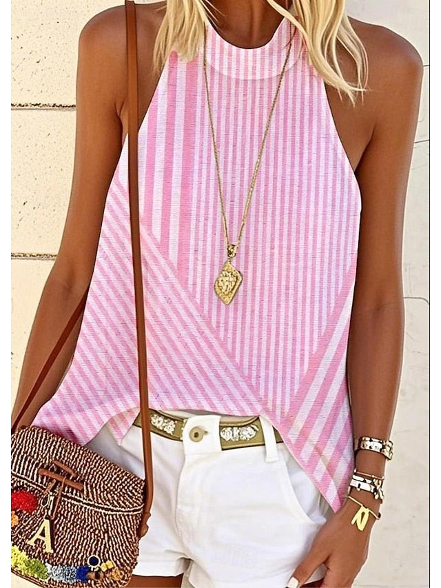Women's Blouse Print Graphic Striped Stylish Casual