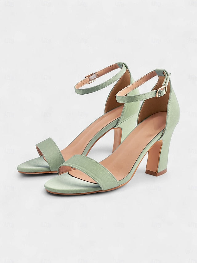 - Toe Strap Heel Sandals Women's High Ankle Open Light Blue