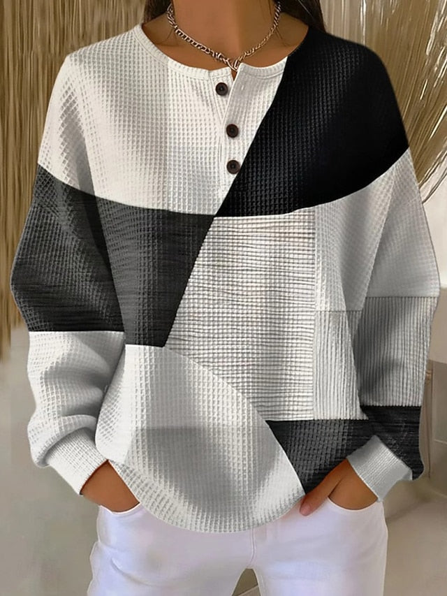 Women's Pullover Sweatshirt Geometric Abstract Casual Long