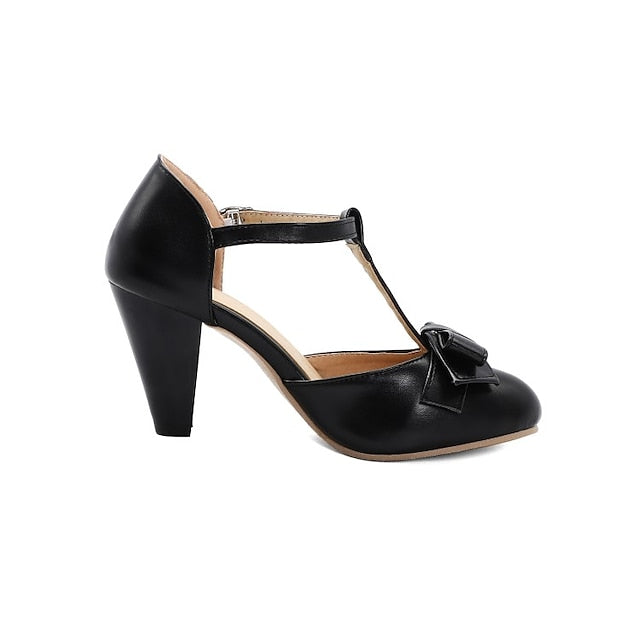 Heels Chunky Green 1950s – Bow Mint Retro with Vintage T-Strap