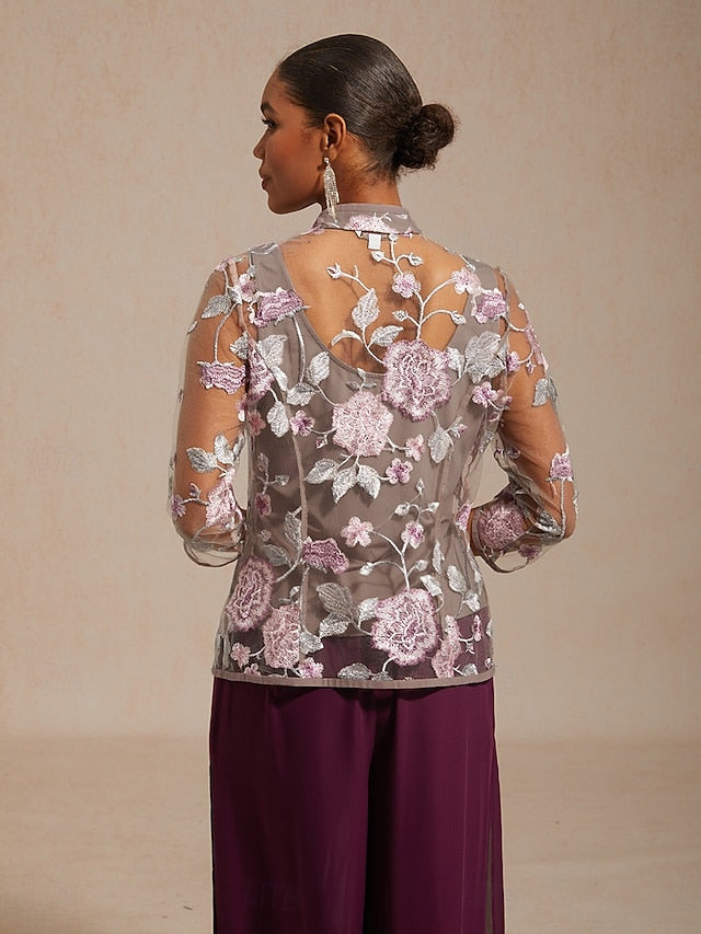 Women's Dressy Tops Twinset Sequins Rhinestone Animal