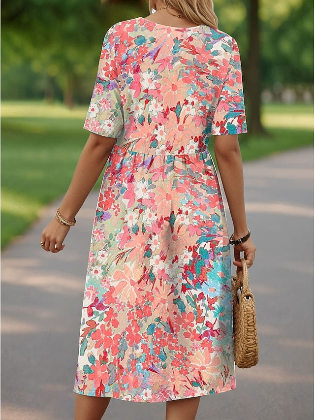 Women's Midi Dress Knit Dress Casual Dress Sundress A Line