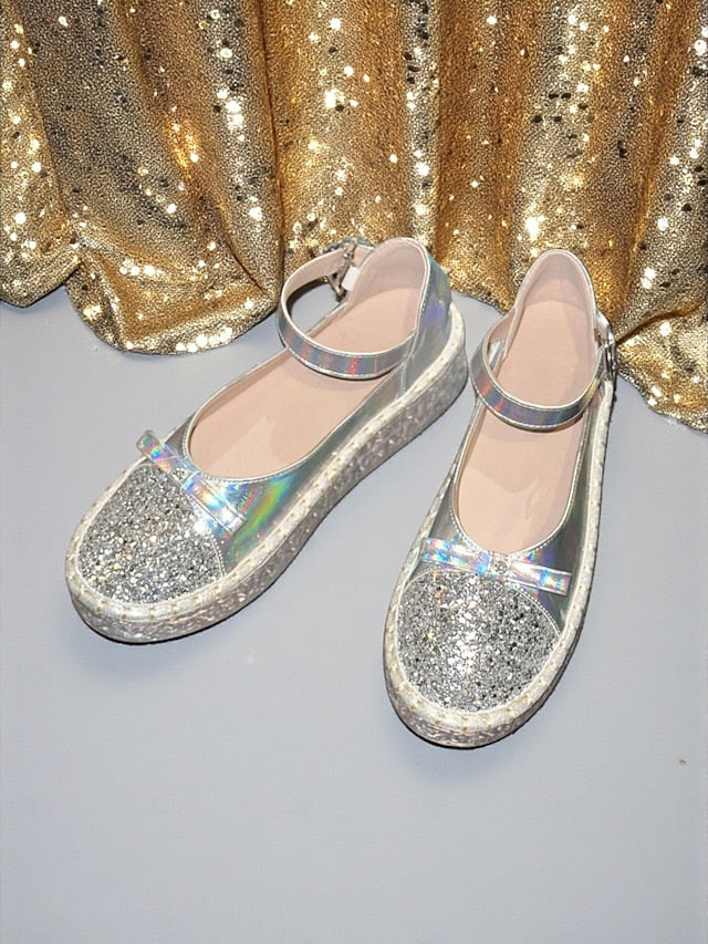 Platform Holographic Glitter Shoes Mary Women's Jane
