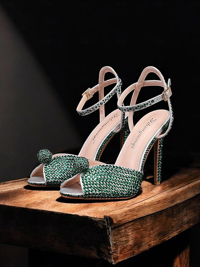 Rhinestone Women's with Heel Stiletto Embellished Sandals