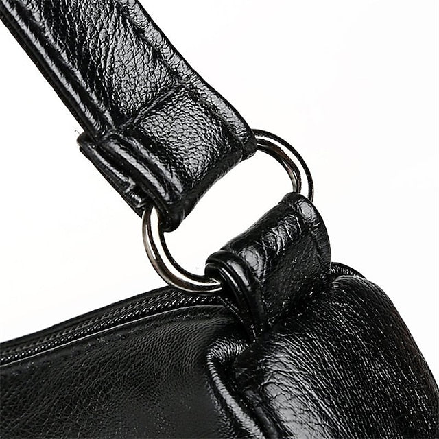 Bag Stylish Leather – Faux Black Crossbody Women's