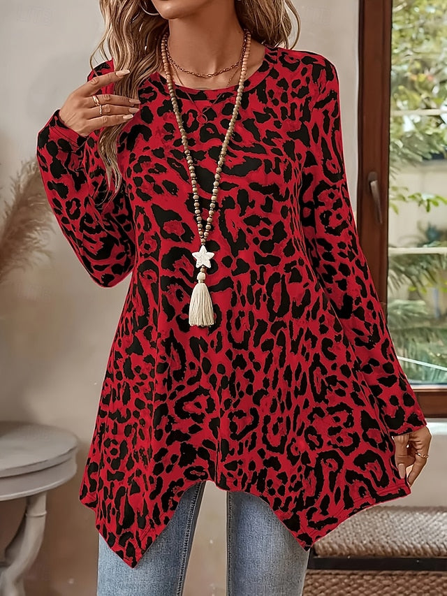 Women's Tunic Print Graphic Leopard Vintage Fashion Casual